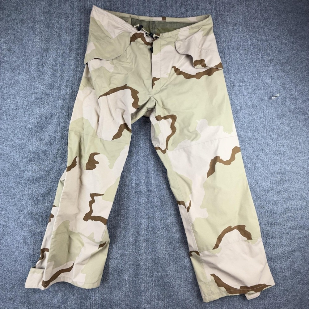 Desert Camo Rain Pants‎ Mens 38x29 Beige Nylon Army Ankle Zip Military Tactical